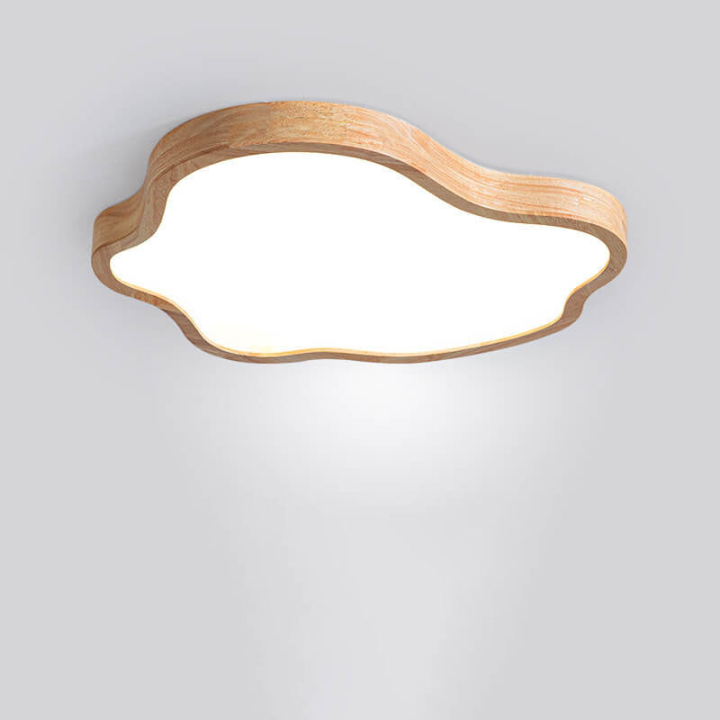 Japanese Modern Cloud Acrylic Log LED Flush Mount Ceiling Light