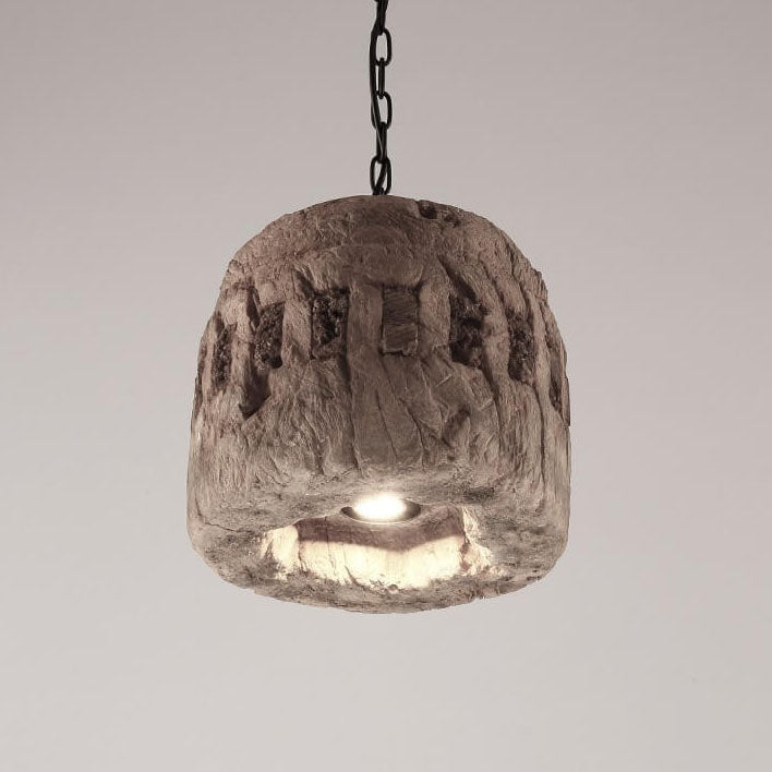 Contemporary Industrial Resin Barrel 1-Light Pendant Light for Living Room