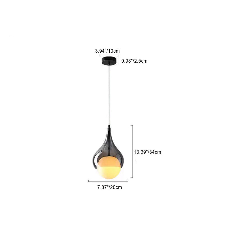 Zeitgenössische nordische Wassertropfen eingelegte Glaskugel Schatten 1-Licht Pendelleuchte für Wohnzimmer 