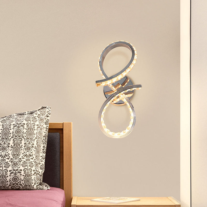 Zeitgenössische kreative Streifen Aluminium Kristall LED Wandleuchte Lampe für Wohnzimmer 