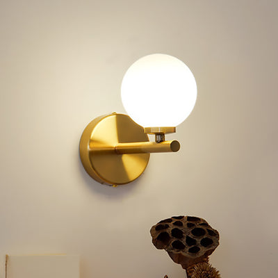 Moderne Mid-Century Glaskugel 1/2/3-Licht Wandleuchte Lampe für Schlafzimmer 