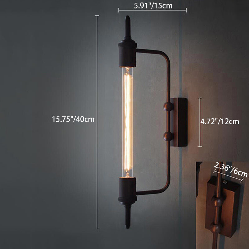 Traditional Vintage Steam Tube Iron 1-Light Wall Sconce Lamp For Living Room