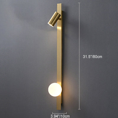 Moderne minimalistische Streifen Runde Ball Messing Glas LED Wandleuchte Lampe für Schlafzimmer 