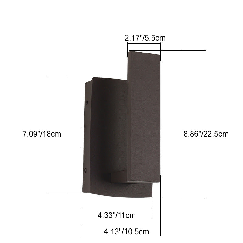 Conception géométrique de simplicité contemporaine Applique murale LED étanche en aluminium pour jardin 