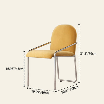 Zeitgenössischer nordischer quadratischer Samt-Edelstahlstuhl mit Rückenlehne und Armlehne für das Wohnzimmer 