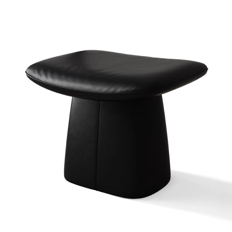 Modern Minimalist Square Microfiber Leather Pine Wood Vanity Stool Backless Armless For Bedroom