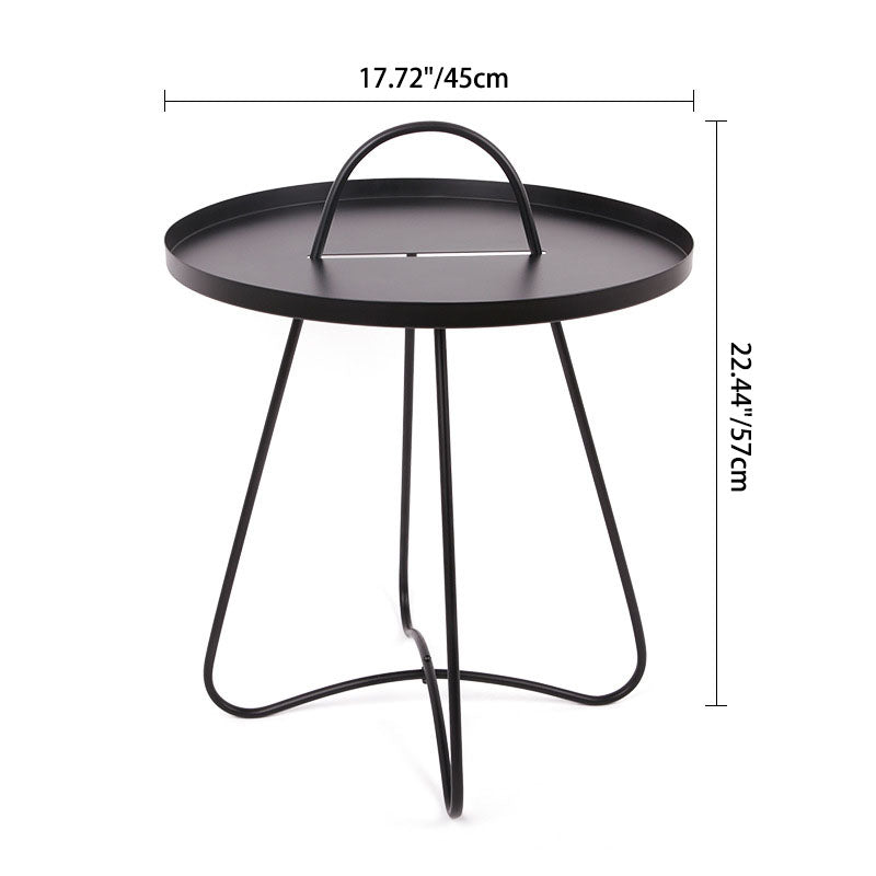 Table basse ronde en métal minimaliste moderne pour salon 