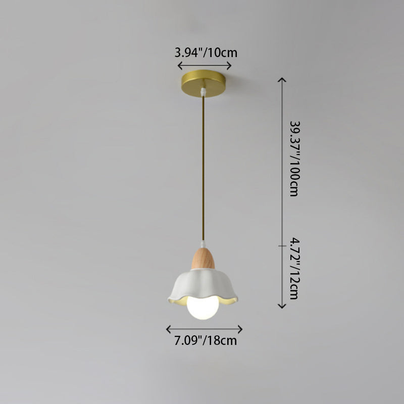 Moderne Art Déco Céramique Fleur Abat-jour 1/3-Lumière Îlot Lustre Pour Salon 