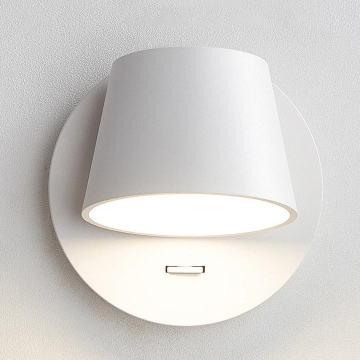 Modern Minimalist Dome Frosted Rotatable Aluminum LED Reading Wall Sconce Lamp For Bedroom