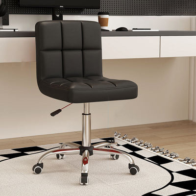 Moderne Einfachheit Leder Stahl SGS Schwamm Quadrat Gitter Schreibtischstuhl Rückenlehne Drehbar Verstellbar Für Home Office 