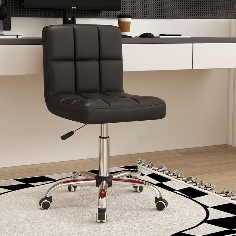 Moderne Einfachheit Leder Stahl SGS Schwamm Quadrat Gitter Schreibtischstuhl Rückenlehne Drehbar Verstellbar Für Home Office 