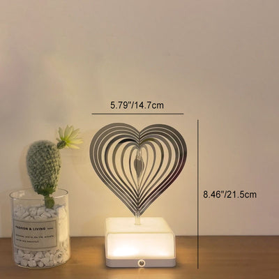 Modern Art Deco Stainless Steel ABS Cubic Base Multishape Rechargeable USB LED Table Lamp Night Light For Bedside