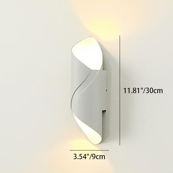Applique murale à double tête LED en spirale en tube d&