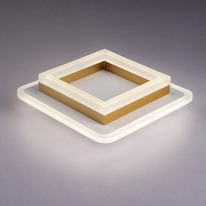 Luz de techo LED de montaje empotrado de hierro acrílico simple nórdico cuadrado círculo 