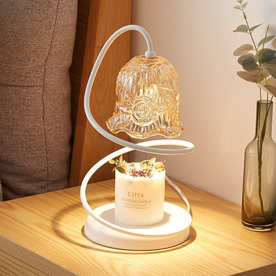 Modern Creative Glass Flower-Shaped 1-Light Melting Wax Table Lamp