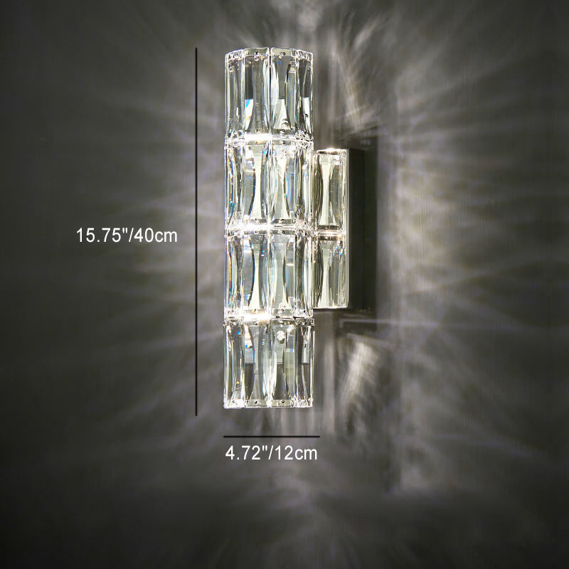 Moderno Lujo Plata Cristal Columna Aplique de Pared con 3/4/6 Luces 