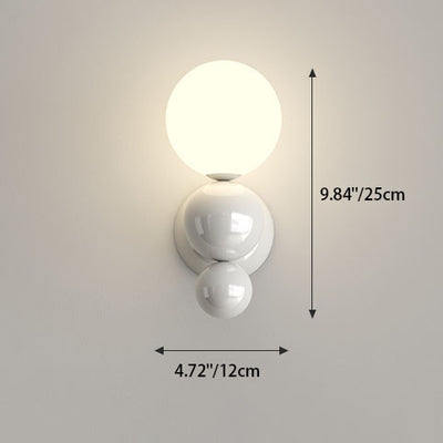 Französische Creme-Stil Perlenform Kunststoff Eisen 1-Licht Wandleuchte 