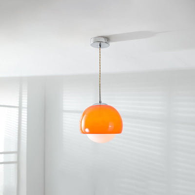 Moderne minimalistische runde Kugel Glas Eisen 1-Licht Pendelleuchte für Wohnzimmer 