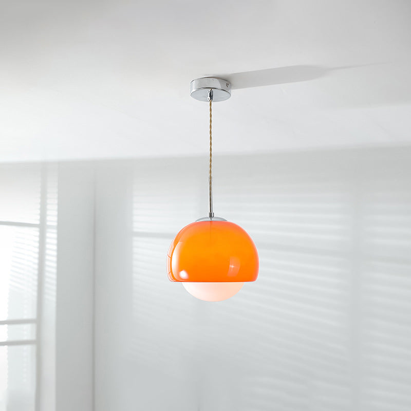 Moderne minimalistische runde Kugel Glas Eisen 1-Licht Pendelleuchte für Wohnzimmer 