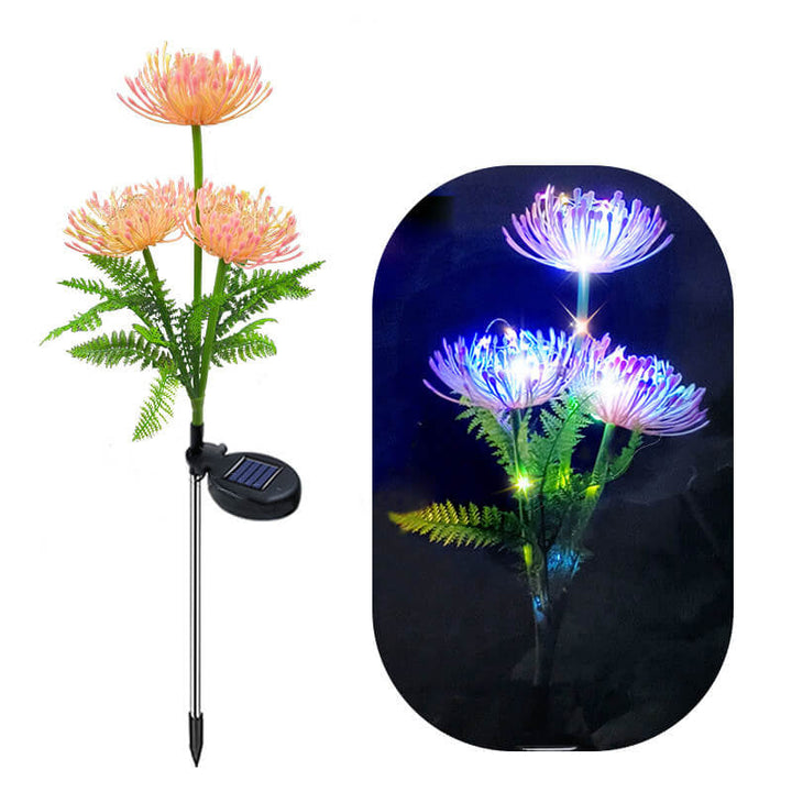 Luz de jardín solar LED de imitación de girasol creativa contemporánea para patio exterior 