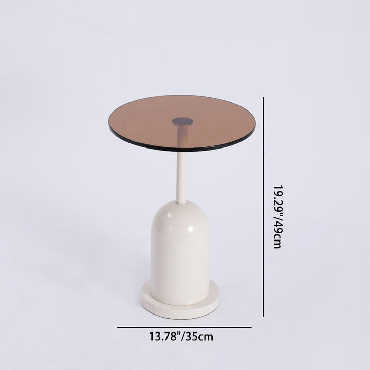 Table basse ronde en métal et verre nordique contemporaine pour salon 