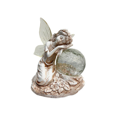 Zeitgenössische kreative Solar Flower Fairy Harz Outdoor wasserdicht Rasen Landschaft Licht für Garten 