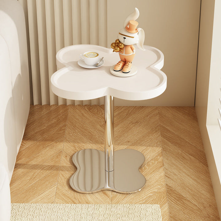 Modern Minimalist Cylinder Petal MDF Glass Stainless Steel Coffee Table For Living Room