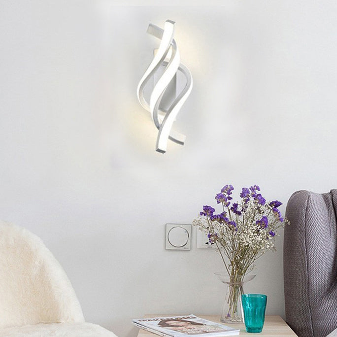 Moderne kreative Aluminium Spirale Streifen Design LED Wandleuchte Lampe für Wohnzimmer 