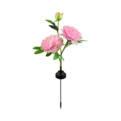 Contemporary Creative Solar Peony Flower LED Waterproof Lawn Landscape Insert Light For Outdoor Patio