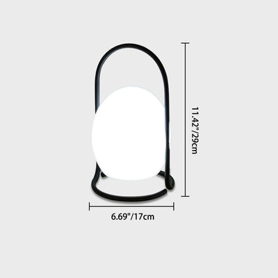 Lampe de table LED suspendue rechargeable en forme de boule, œuf, cube, cylindre en métal nordique contemporain pour chevet 