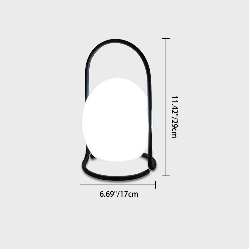 Lampe de table LED suspendue rechargeable en forme de boule, œuf, cube, cylindre en métal nordique contemporain pour chevet 