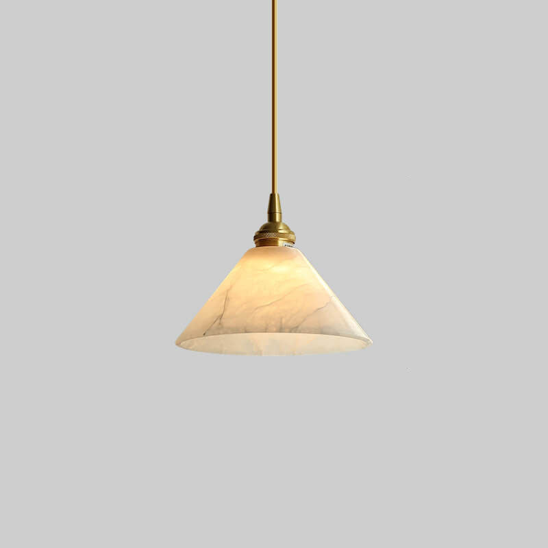 Lámpara colgante moderna de lujo ligero triángulo cono de lucita cobre de 1 luz 