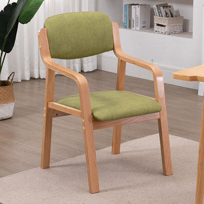 Chaise de salle à manger en tissu moderne simplicité bois éponge carrée dossier accoudoir pour salle à manger 