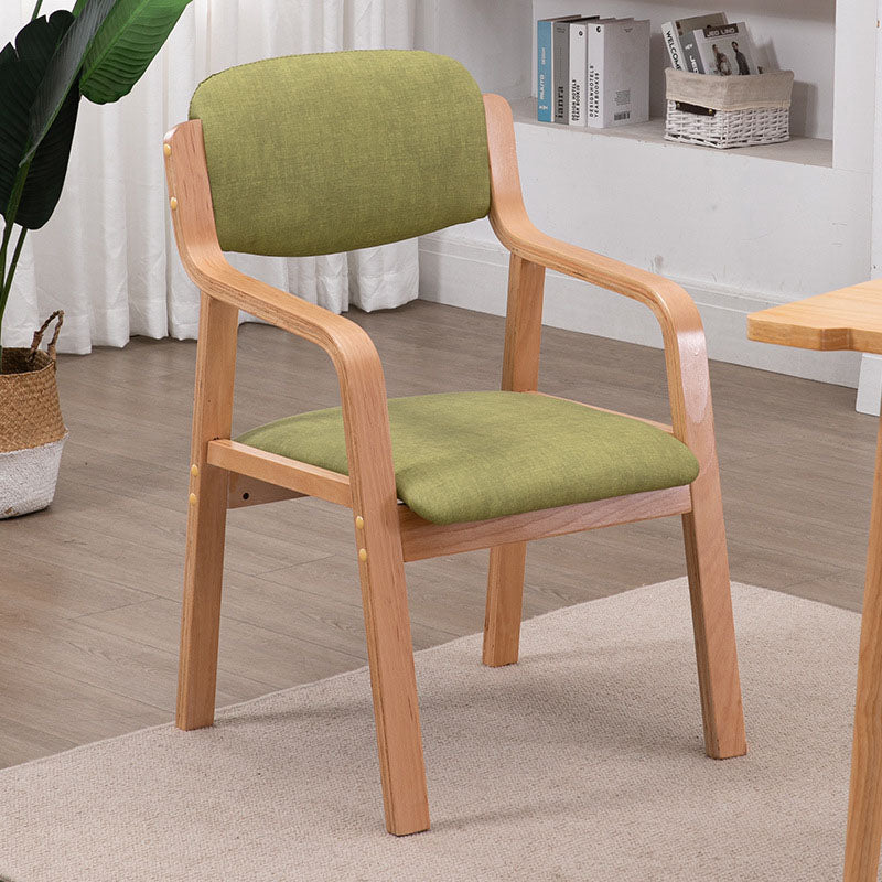 Chaise de salle à manger en tissu moderne simplicité bois éponge carrée dossier accoudoir pour salle à manger 