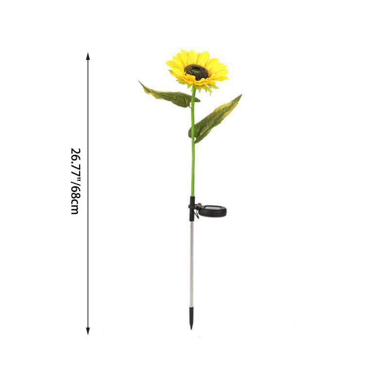 Lumière de jardin extérieure pour pelouse avec prise de terre à LED en acier inoxydable ABS sérigraphie tournesol créative contemporaine 