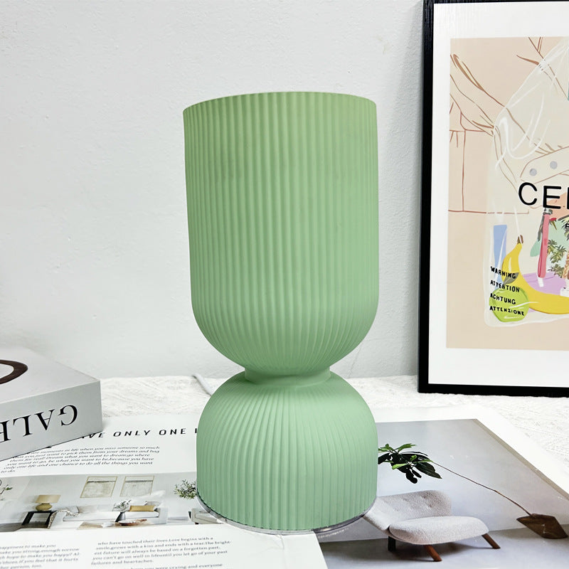 Lampe de table moderne minimaliste en verre cylindre avec entonnoir 1 lumière pour chambre 