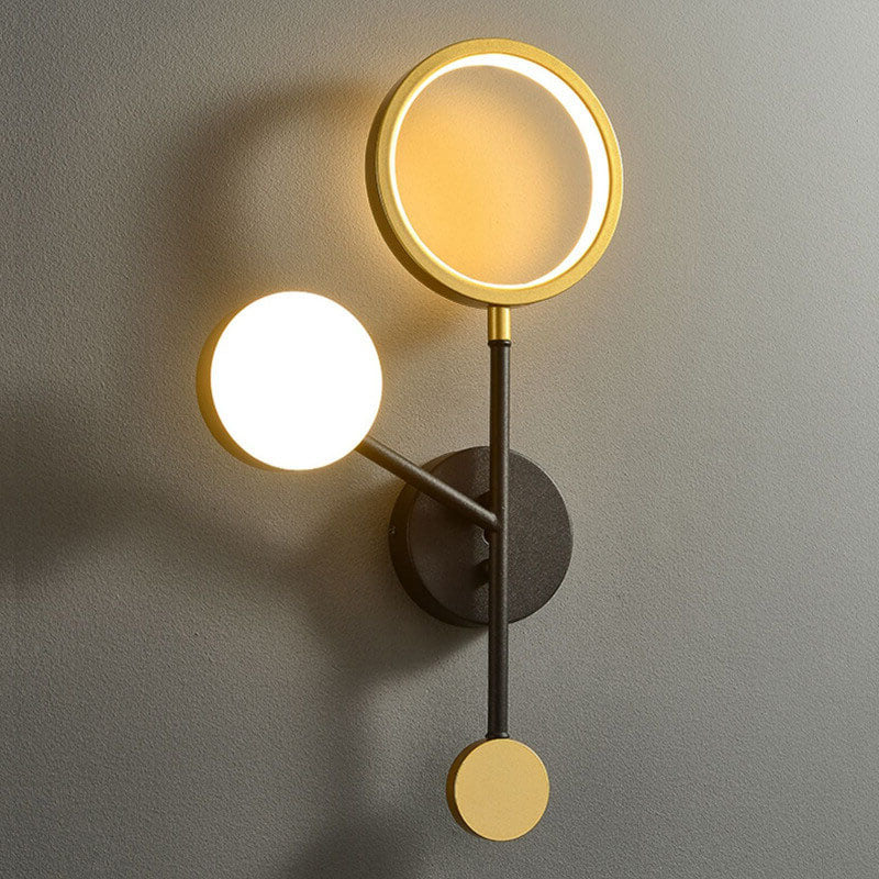 Modern Creative Aluminum Lamp Ring Acrylic LED Wall Sconce Lamp