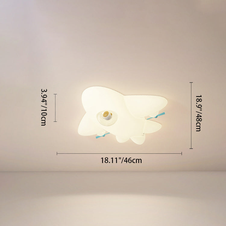 Lustre de plafond pour enfants avec avion en dessin animé créatif contemporain LED pour salon 