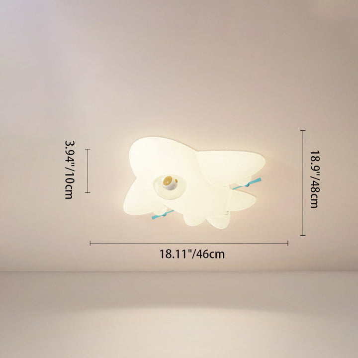 Lustre de plafond pour enfants avec avion en dessin animé créatif contemporain LED pour salon 