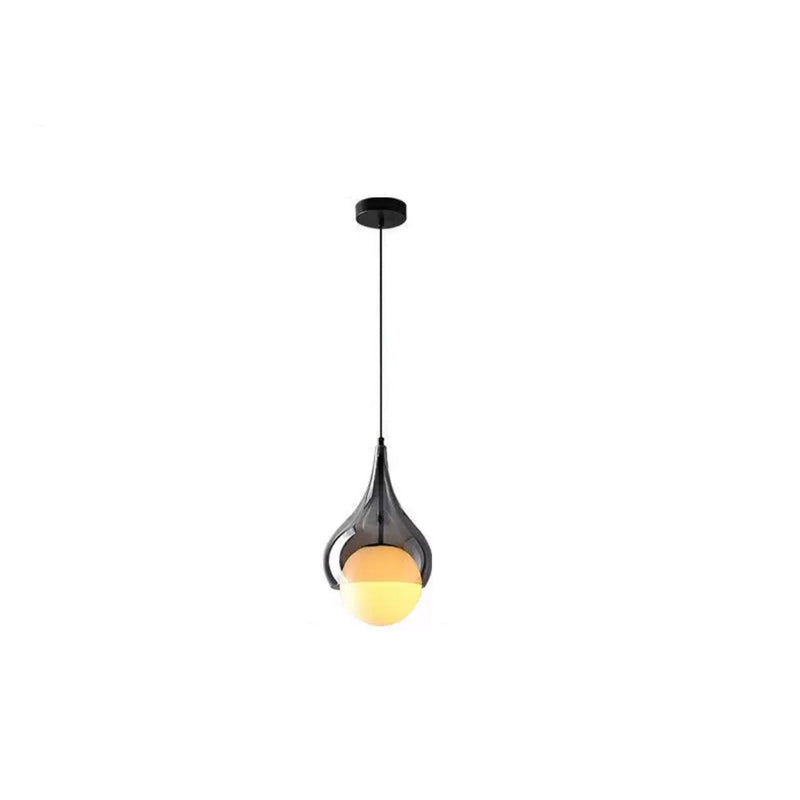 Zeitgenössische nordische Wassertropfen eingelegte Glaskugel Schatten 1-Licht Pendelleuchte für Wohnzimmer 