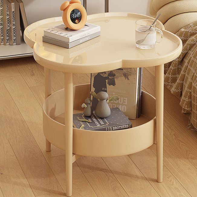 Table de bout rond à trèfle à quatre feuilles en PP moderne et simplicité à 2 niveaux pour salon 