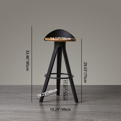 Tabouret de bar rond en plastique minimaliste moderne avec trois pieds hauts pour salle à manger 