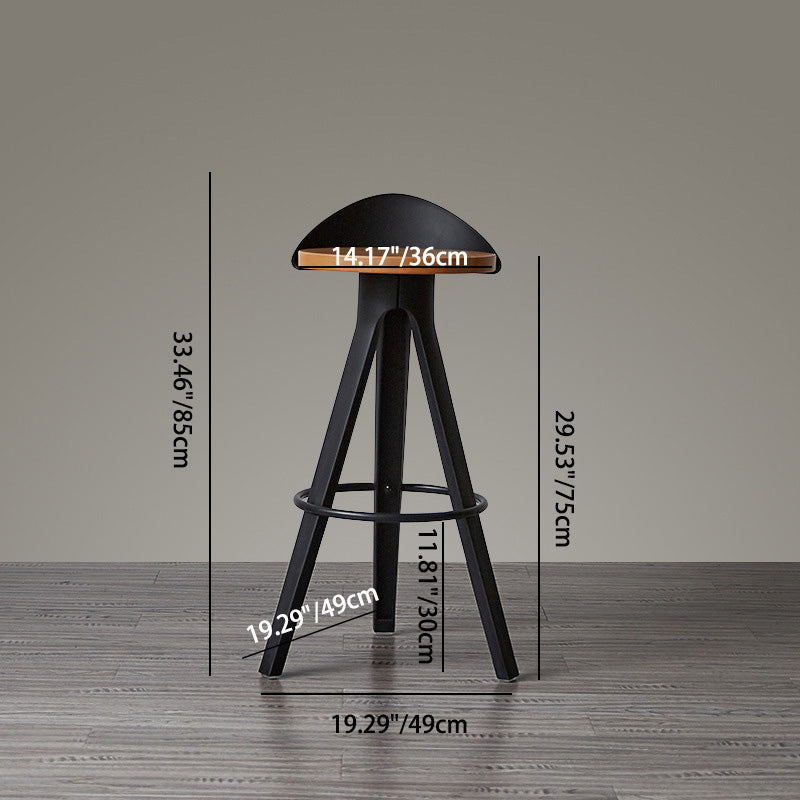 Tabouret de bar rond en plastique minimaliste moderne avec trois pieds hauts pour salle à manger 
