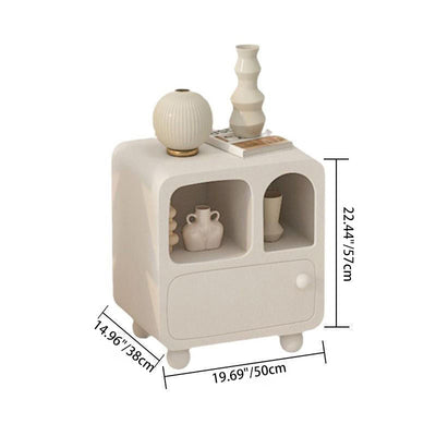 Zeitgenössischer kreativer rechteckiger Holznachttisch mit 1 Schublade für das Wohnzimmer 