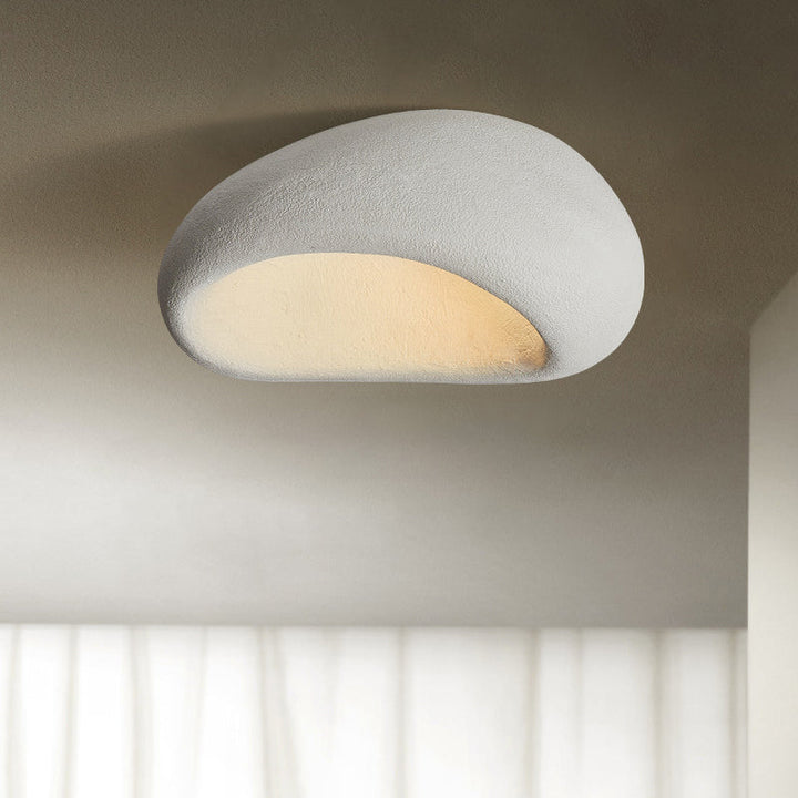 Plafonnier encastré à 1 lumière en mousse japonaise traditionnelle creusée pour salle à manger 