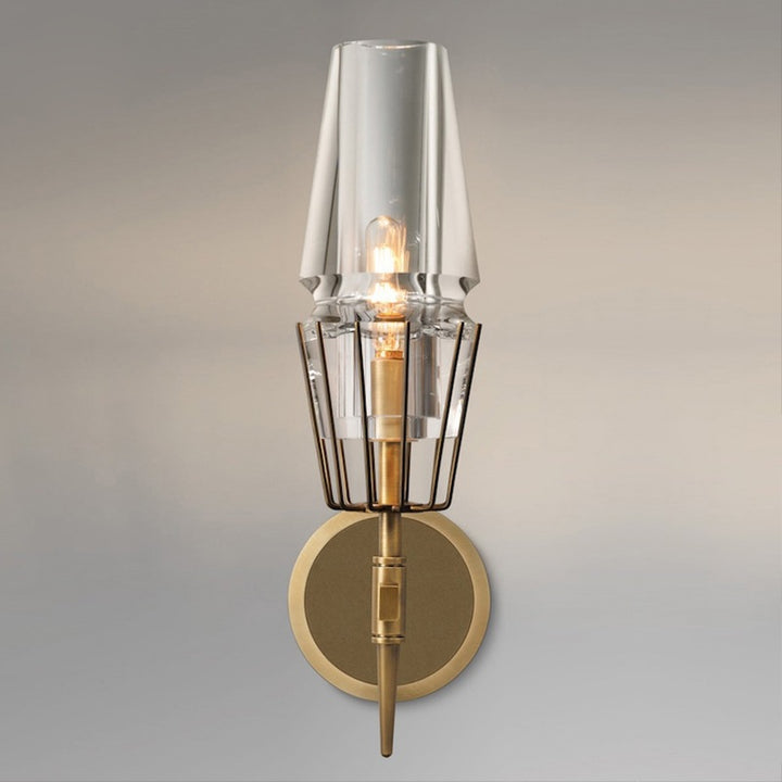 Zeitgenössische Retro Eisen Glas Zylinder 1/2 Licht Wand Leuchte Lampe Für Flur 