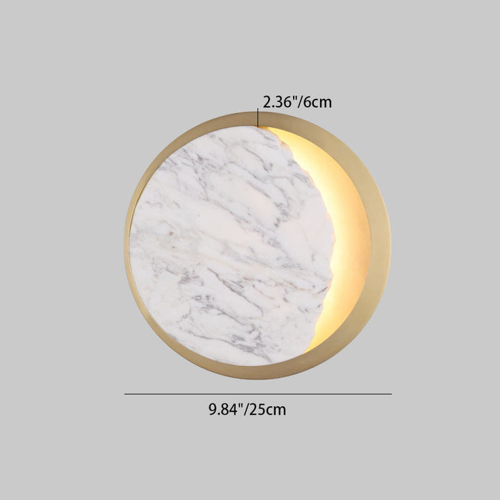 Aplique de pared LED con anillo de metal de mármol nórdico contemporáneo para dormitorio 