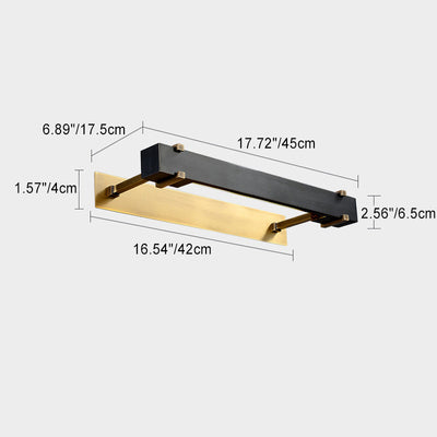 Zeitgenössische Luxus-Antik-Messing-Streifen 2-Licht Spiegel Front Wandleuchte Lampe für Badezimmer 