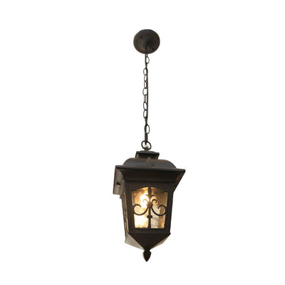 Outdoor Europäische Pfeilblume Laterne Aluminium Glas 1-Licht Wasserdichte Pendelleuchte 