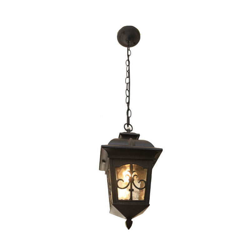 Outdoor Europäische Pfeilblume Laterne Aluminium Glas 1-Licht Wasserdichte Pendelleuchte 